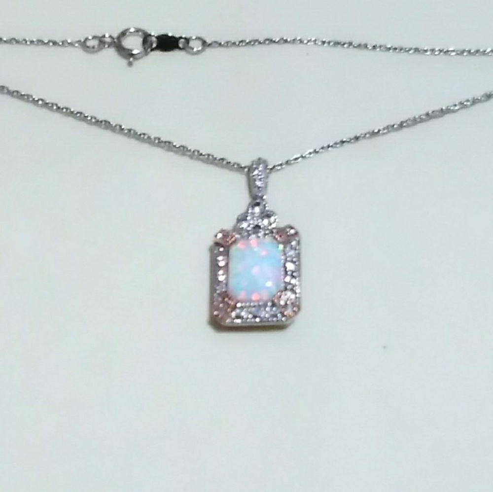 October birthstone Opal necklace